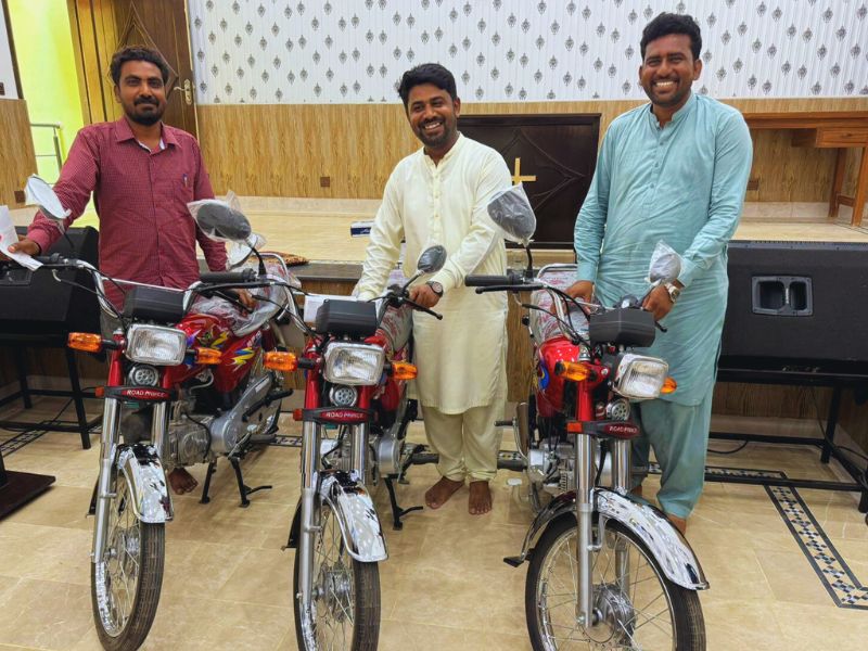 Motorbikes Distribution by Harvest pakistan